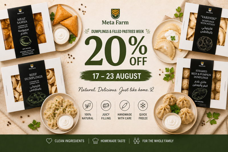 🥟 20% OFF Handmade Dumplings & Filled Pastries – 17–23 August